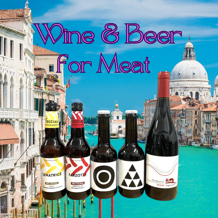 【ワイン&イタリアンクラフトビール】肉料理に合うセット(ワイン1本&ビール4本)