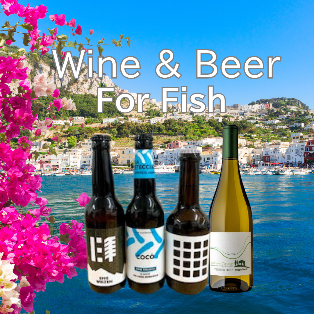 【ワイン&イタリアンクラフトビール】魚料理に合うセット(ワイン1本&ビール3本)
